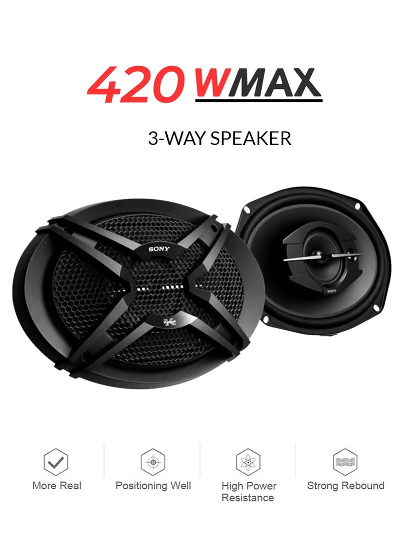 Sony - Sony XS-GTF6939 3-Way Coaxial Car Bass Speakers,420W 6 Inch x 9 Inch Size Audio Speakers - Image 1