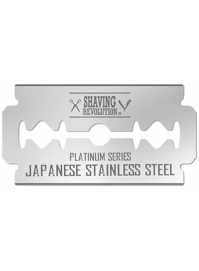 SHAVING REVOLUTION 50 Count Double Edge Razor Blades - Men's Safety for Shaving Platinum Japanese Stainless Steel a Smooth, Precise and Clean Shave - Image 1