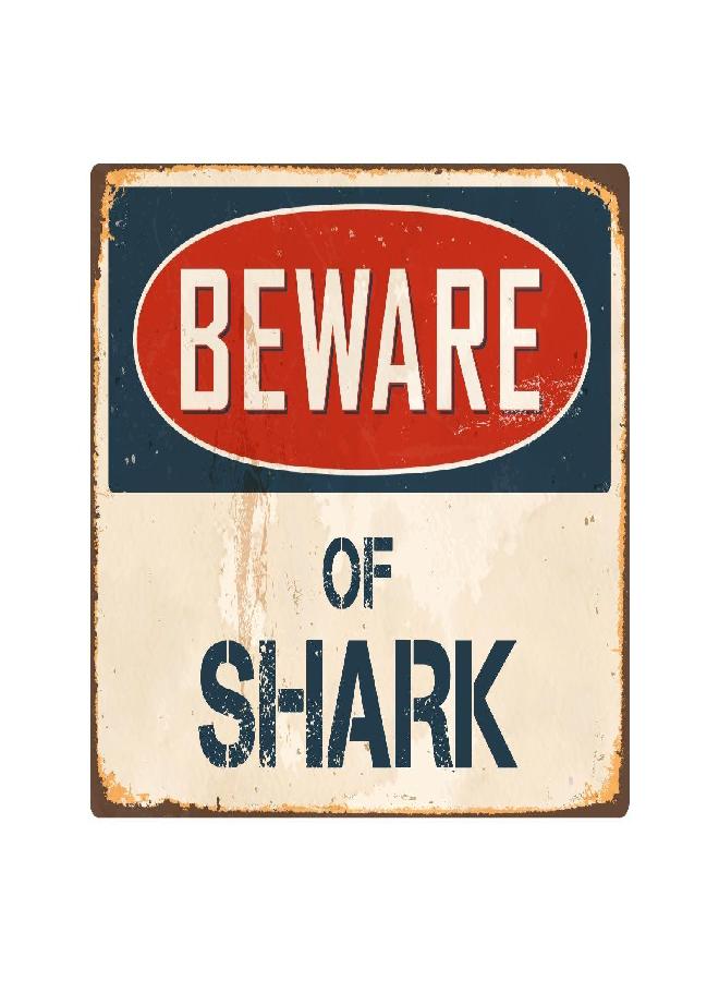StickerPirate Beware of Shark 8” x 12” Vintage Aluminum Retro Metal Sign VS380 - Image 2