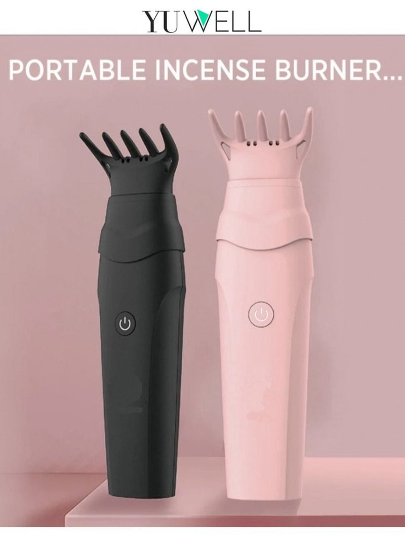 Bukhoor Pack Of 2 Pcs Electric Bakhoor Burner With Comb Black/Pink  - Image 2