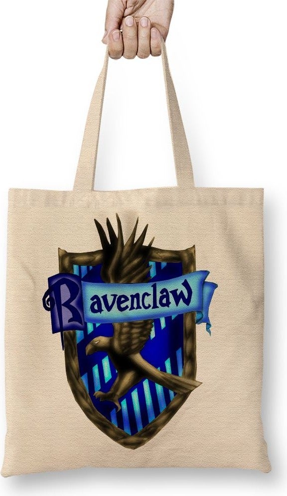 Baskı Dükkanı Print Shop Ravenclaw Logo Tote Bag Long Handle