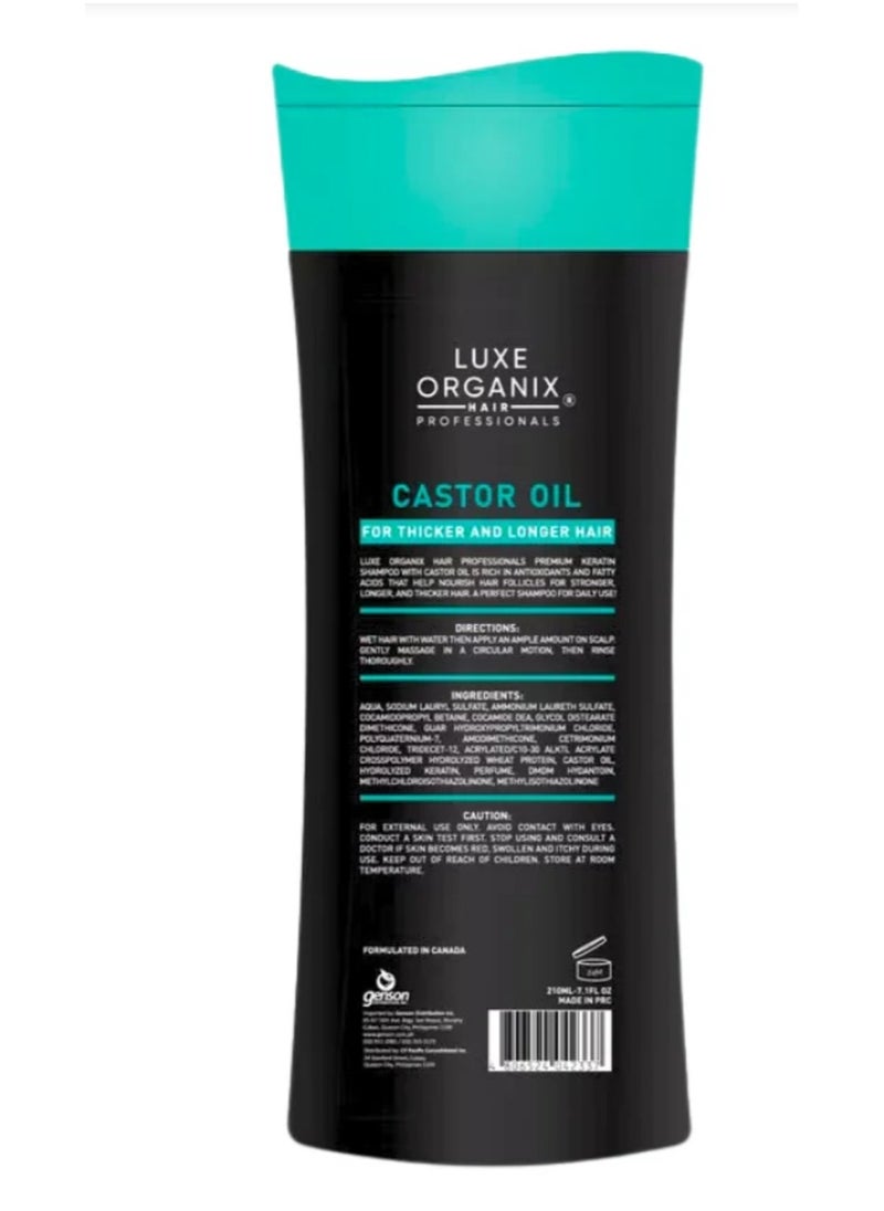 LUXE ORGANIX Premium Keratin Shampoo Castor Oil 210ml  - Image 2