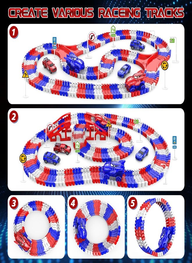 Desuccus Spider Toys for Boys 4-6, Create A Spider World Road Race Tracks with 2 Cool Spider Cars Toys for Kids Boys, Flexible Train Tracks Set for Age 3 4 5 6 7 8 Year & Up Old Boy Girls Birthday Gifts - Image 5