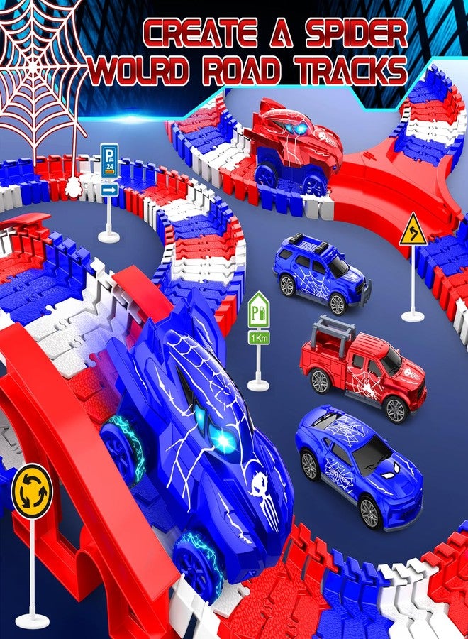 Desuccus Spider Toys for Boys 4-6, Create A Spider World Road Race Tracks with 2 Cool Spider Cars Toys for Kids Boys, Flexible Train Tracks Set for Age 3 4 5 6 7 8 Year & Up Old Boy Girls Birthday Gifts - Image 2