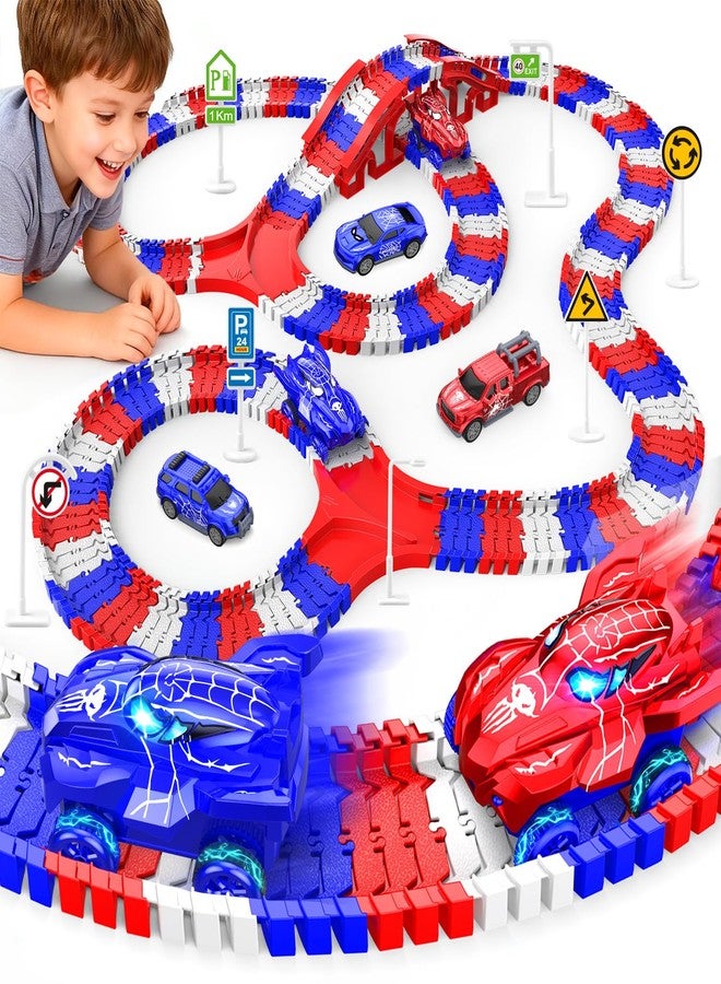 Desuccus Spider Toys for Boys 4-6, Create A Spider World Road Race Tracks with 2 Cool Spider Cars Toys for Kids Boys, Flexible Train Tracks Set for Age 3 4 5 6 7 8 Year & Up Old Boy Girls Birthday Gifts - Image 1