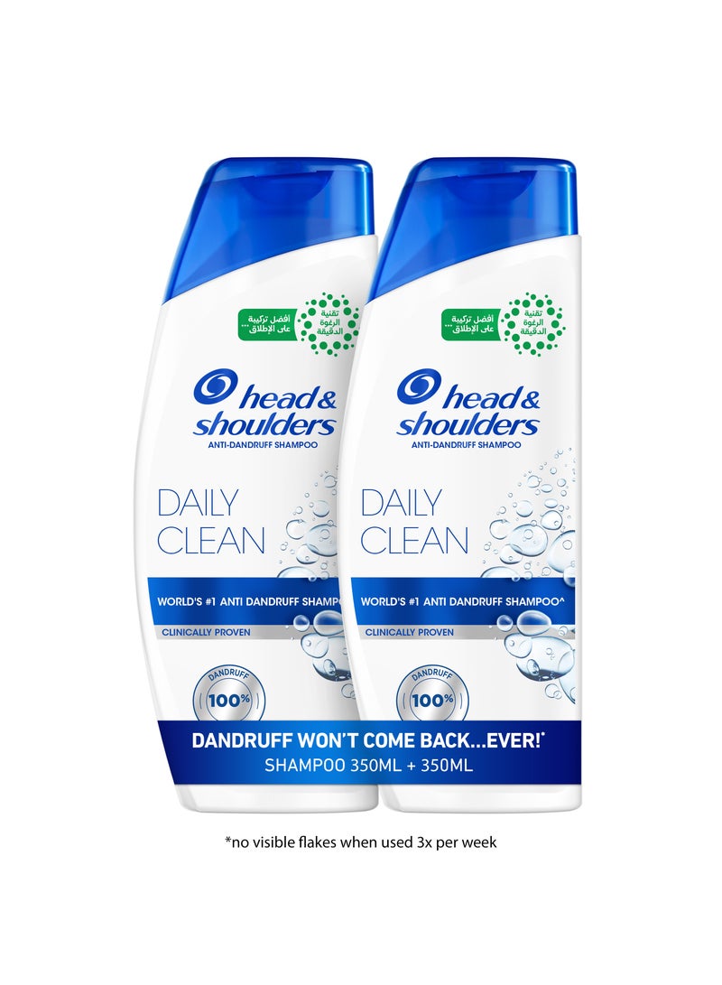 Head & Shoulders Daily Clean Anti-Dandruff Shampoo With Maxfoam Technology Dandruff Wont Come Back 350ml +350ml  - Image 1