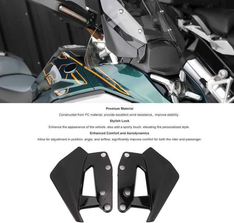 مانع الرياح الجانبية لـ R1300GS 2024+ – هيكل هوائي مصنوع من البوليكاربونيت يعزز راحة واستقرار الراكب (أسود) - Image 2