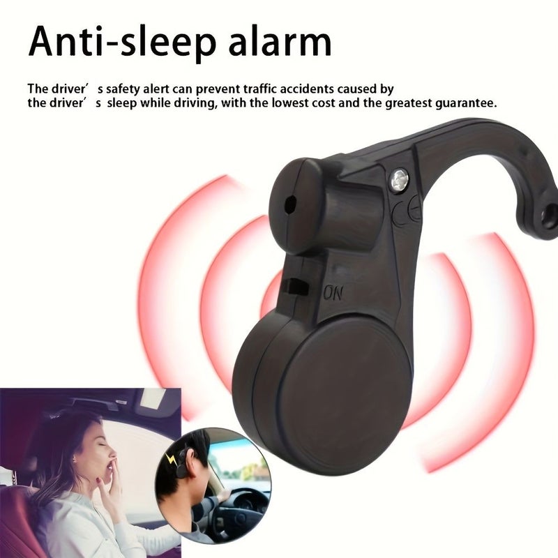 Black Anti-Sleep Alarm Car Device Driver Sleep Reminder Stay Awake Alert Essential Safe Driving Accessory - Image 1
