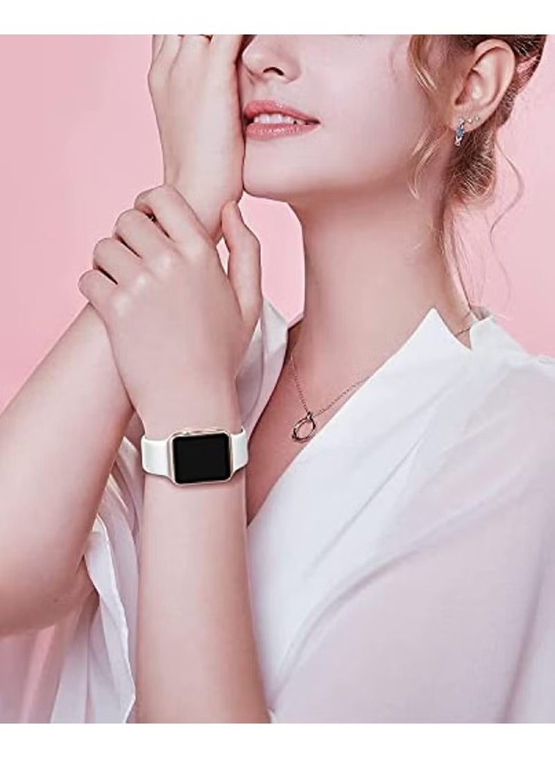 6 حزمة سبورت سبورت سيليكون نطاقات متوافقة مع Apple Watch Band 49mm 45mm 44mm 42mm للنساء ، حزام بديل مقاوم للماء لـ IWatch Series 9 ، Ultra 2/Ultra SE/SE 2nd Generation 8 7 6 5 4 3 2 1 - Image 2