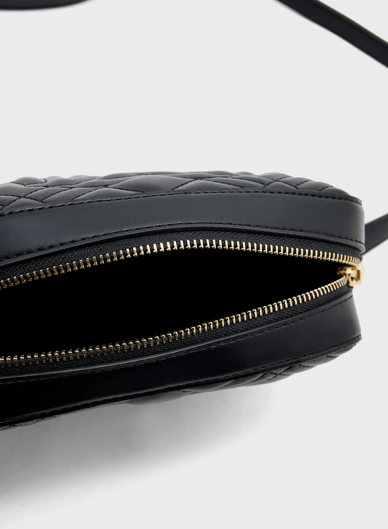 Love Moschino Logo Detailed Zip Over Crossbody