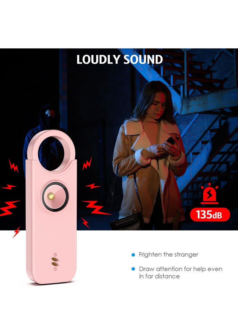Personal Safety Alarm for Women - USB Rechargeable Self Defense Keychain Set Alarm for Kids Elderly -135dB Loud Alarm 2 Alarm Modes with Multi-functional Flashing LED Light Portable To Wear - Image 2