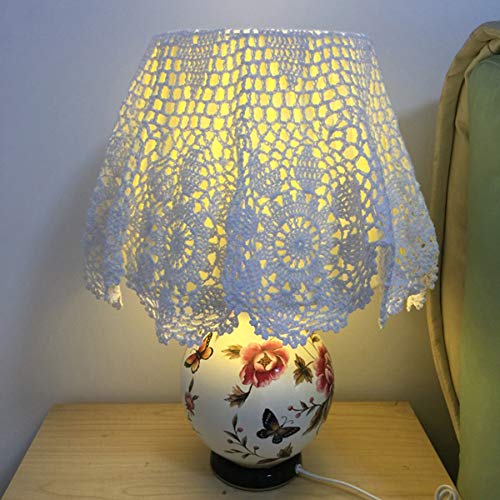 Damanni White Cotton Handmade Crochet Lace Tablecloth Doilies,Round,24 Inch - Image 2
