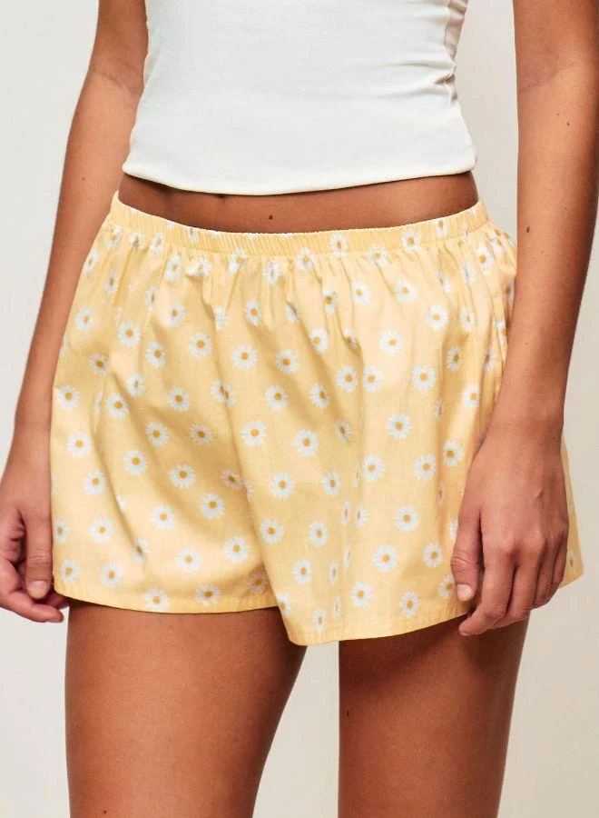 UNDIZ Cotton shorts with floral patterns