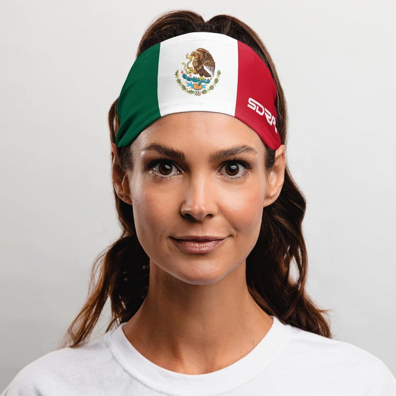 Suddora Country Flag Headbands, Wide National Flag Headbands for Sports Events, Non-Slip Fabric Sweatbands for Soccer, Tennis, Workout, Costume - Image 3