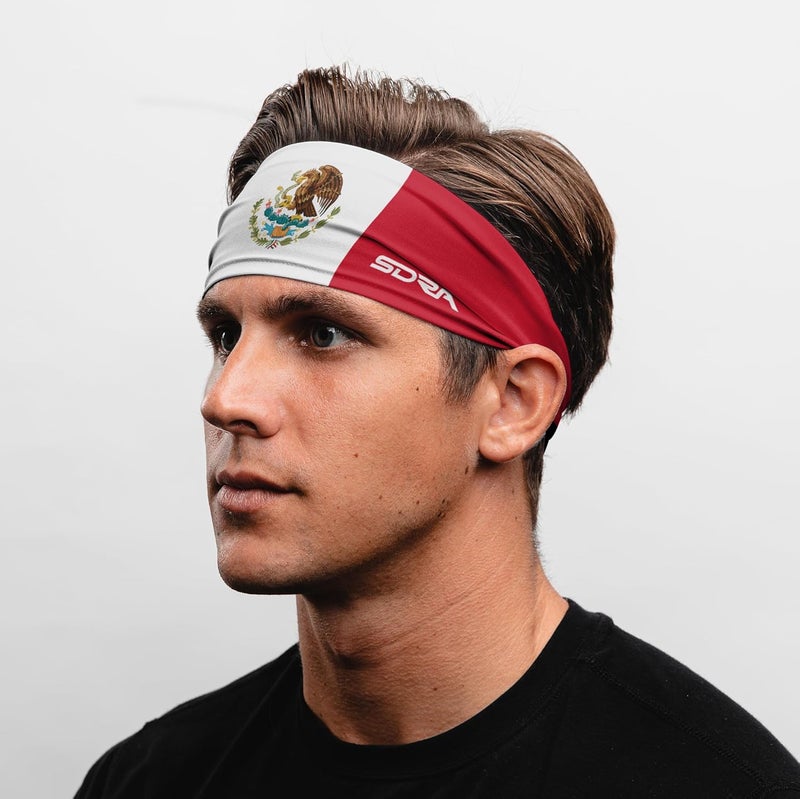 Suddora Country Flag Headbands, Wide National Flag Headbands for Sports Events, Non-Slip Fabric Sweatbands for Soccer, Tennis, Workout, Costume - Image 2