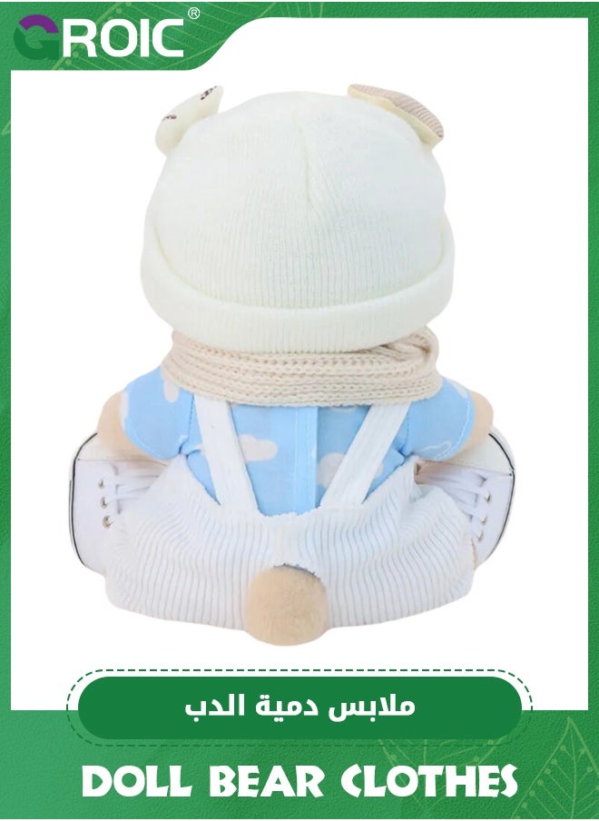 GROIC 5 Pcs Joint Teddy Bear Doll Clothes, 30CM Plush Doll Clothes Set, Cute Stuffed Animal Clothing Accessories Gift for Kids Girls Women Birthday (Overalls Suit)  - Image 5