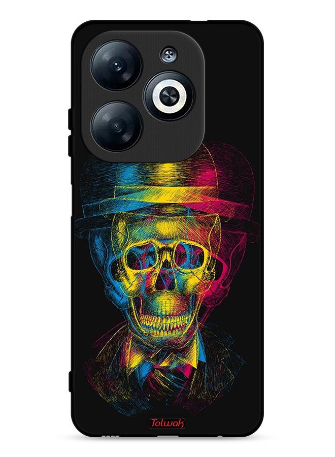 Tolwak Infinix Smart 8 4G Protective Case Cover Skull Colorful Hat Fantasy Art - Image 1