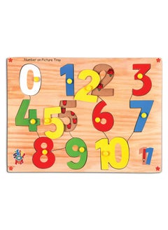 Skillofun Skillofun Wooden Number Picture Tray with Knobs, Uniquely Eco-Friendly Design for Learning Numbers | Interactive and Colorful Educational Tool, Engaging Early Counting Experience 