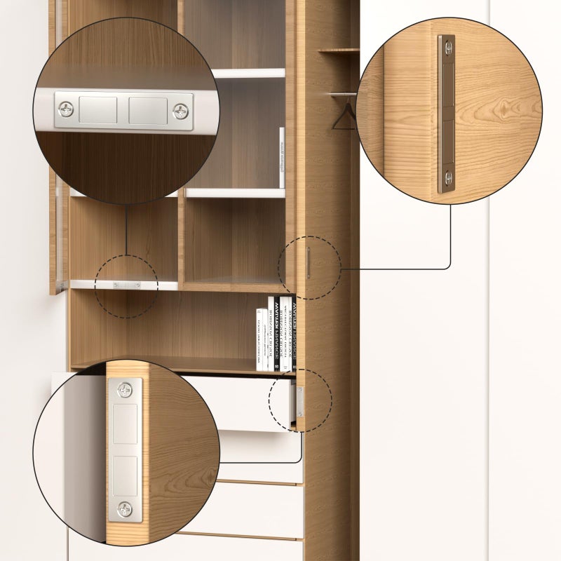 Jiayi Magnetic Door Catch, Jiayi 30 LB Cabinet Door Magnetic Catch Heavy Duty, 2 Pack Magnets Door Closer, Screw on Magnet Closet Door Catch, Double Drawer Magnets Latch for Wardrobe Cabinets Closing - Image 4