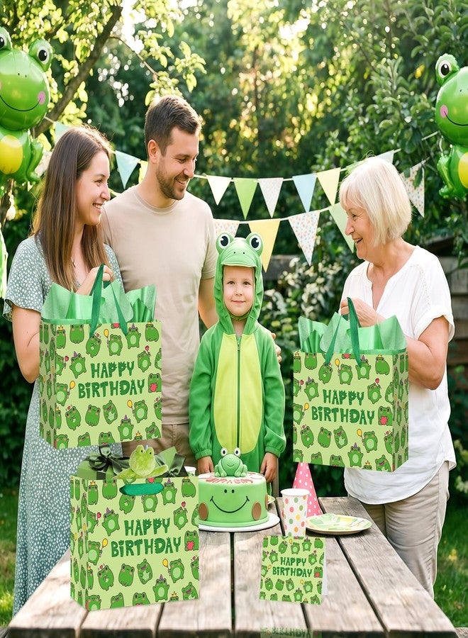 إنوفوسكيب حقيبة هدايا عيد ميلاد بتصميم ضفدع لطيف من إنوفوسكيب، مناسبة للأطفال من الجنسين، لحفلات استقبال المولود، حقيبة ورقية مرحة لتغليف هدايا عيد ميلاد بتصميم ضفدع مع بطاقة تهنئة لمحبي الحيوانات، حقائب هدايا لحفلات أعياد الميلاد وعيد الحب برسومات كرتونية - Image 4