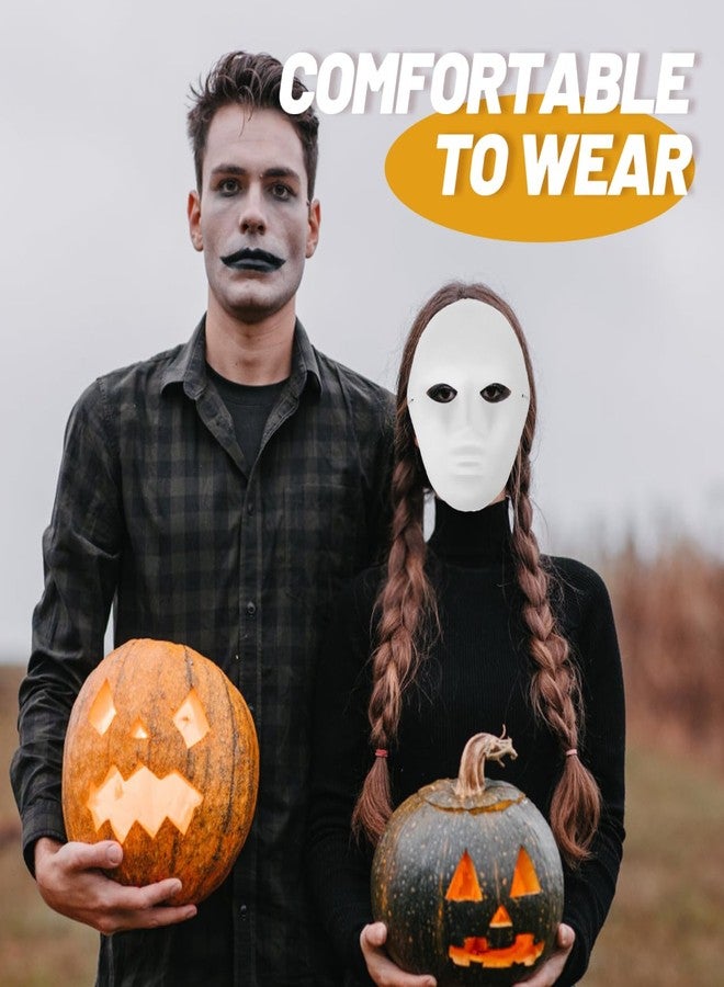 Amosfun 24Pcs DIY Mask Blank Painting Male Full Face Mask for Halloween Ghost Cosplay Masquerade Hip Hop Dance Party Favors - Image 3