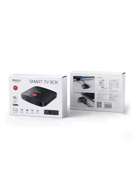TV11 Smart TV Box With 4K Decoding 6 In 1 Multipurpose Black