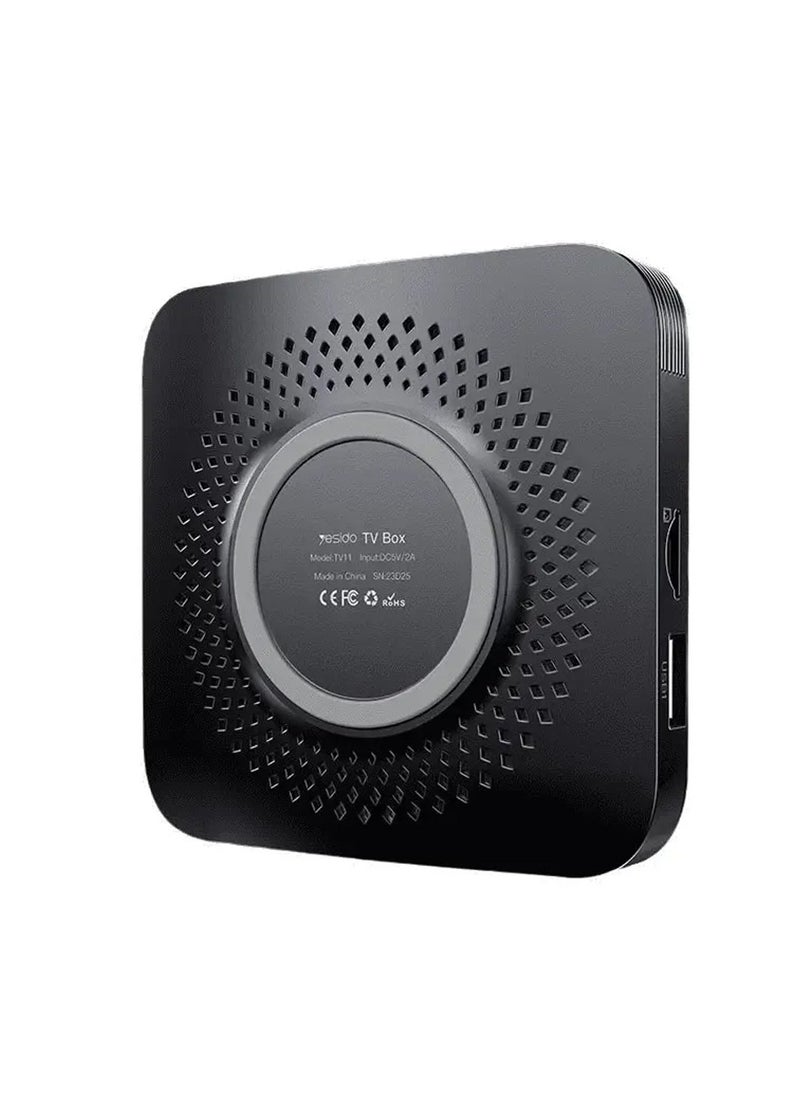TV11 Smart TV Box With 4K Decoding 6 In 1 Multipurpose Black