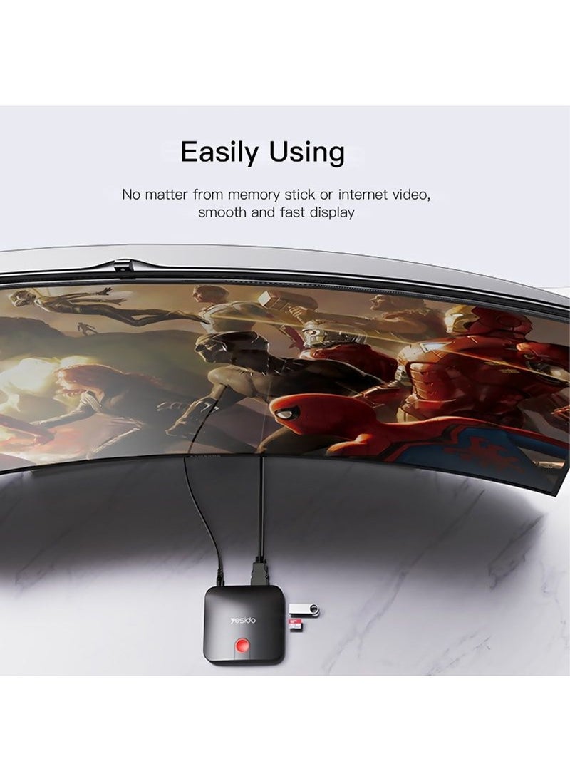 TV11 Smart TV Box With 4K Decoding 6 In 1 Multipurpose Black