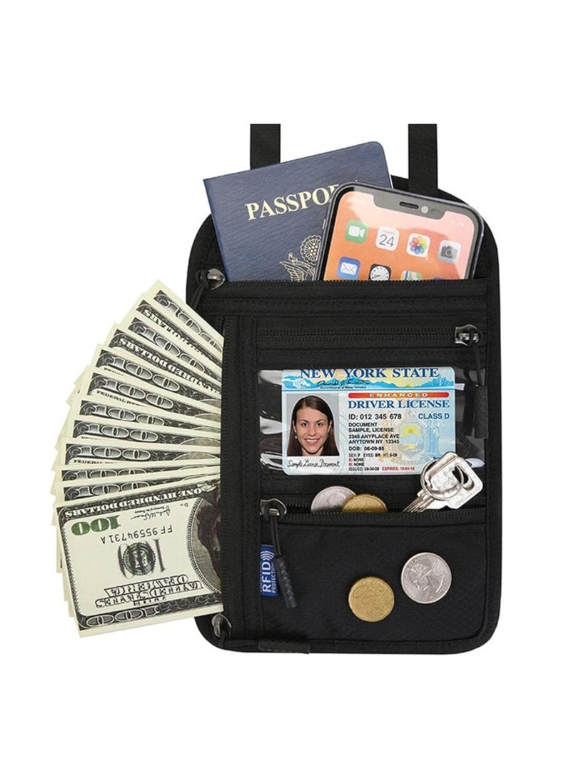 general Neck Safety Travel Belt RFID Sleeve Travel Neck Travel Bag Passport Holder for Credit Cards, Cash and Documents  - Image 1