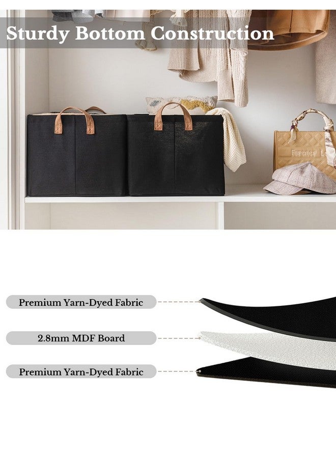 StorageWorks Storage Bins, Shelves Baskets for Organizing, 45L Extra Large Fabric Closet Organizers with Handles, Metal Frame, Black, 2-Pack - Image 4