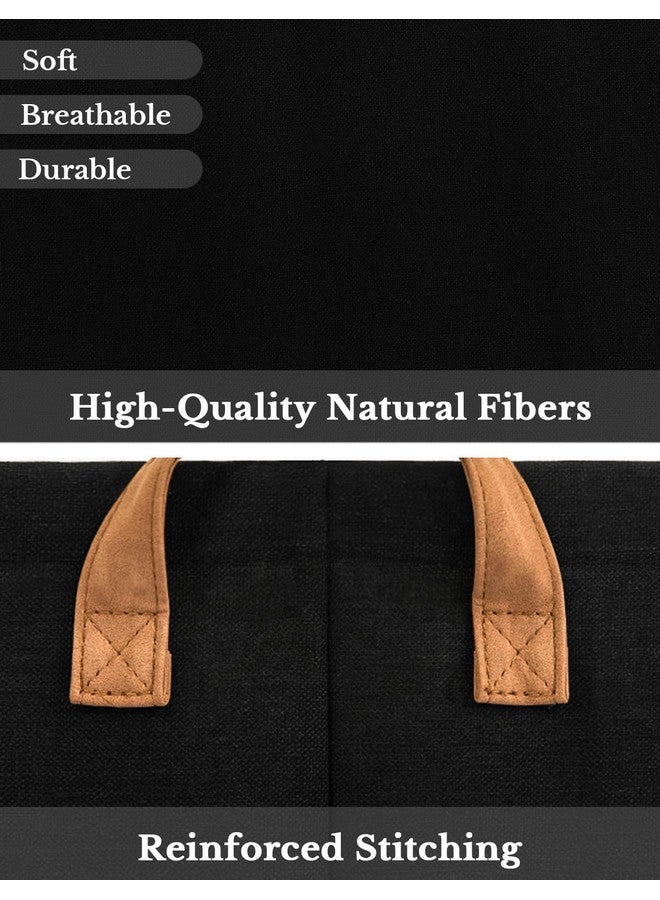 StorageWorks Storage Bins, Shelves Baskets for Organizing, 45L Extra Large Fabric Closet Organizers with Handles, Metal Frame, Black, 2-Pack - Image 3