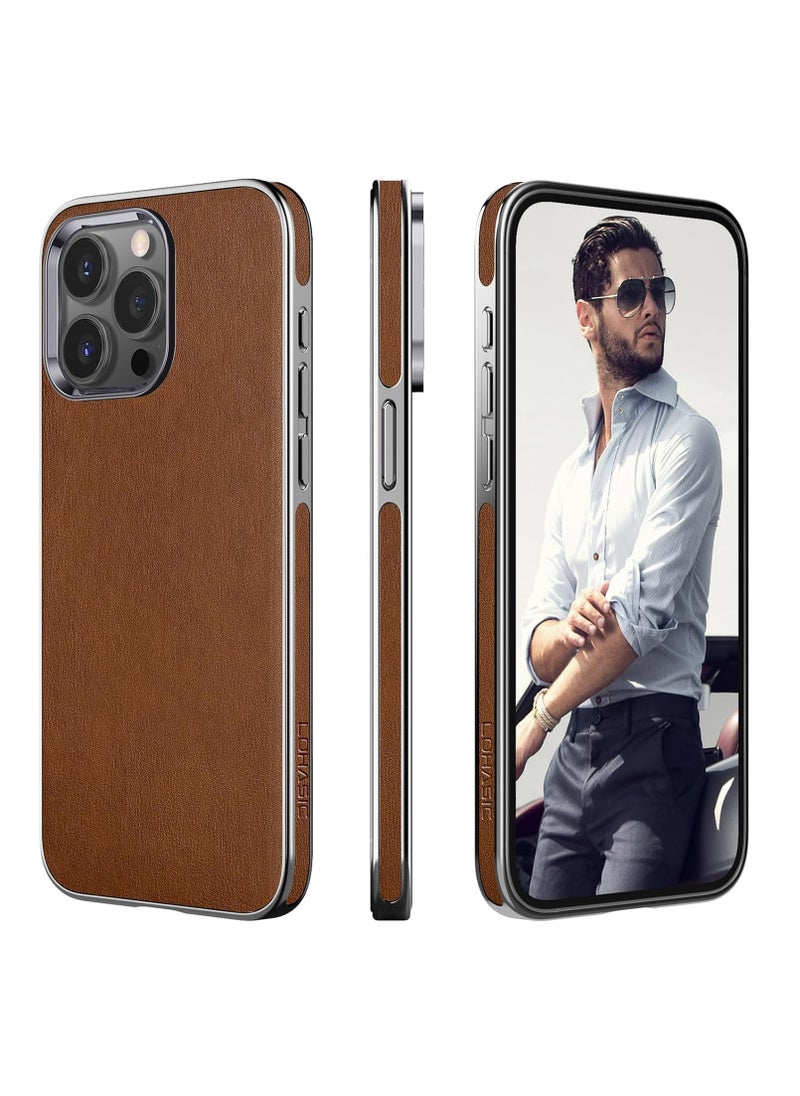 For iPhone 16 Pro Leather Case, Business Luxury Classic PU Leather Elegant Designer Men Cover Soft Non-Slip Grip Phone Cases for iPhone 16 Pro (Brown) - pzsku/ZA00515A02811CC7ABACAZ/45/_/1725417441/752b3296-21fb-440f-9c92-ccbb346dce2c