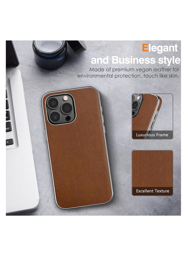 For iPhone 16 Pro Leather Case, Business Luxury Classic PU Leather Elegant Designer Men Cover Soft Non-Slip Grip Phone Cases for iPhone 16 Pro (Brown) - pzsku/ZA00515A02811CC7ABACAZ/45/_/1730958405/1a569aca-cb3c-49fe-bb23-dcf8848b0b86