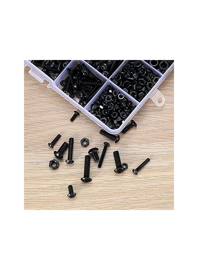 PROMASS promass 500 Pcs Nuts and Bolts Assorted Set, Black Hex Socket Head Cap Screws Bolts and Nuts Kit, M3/M4/M5 Thread Fastener Machine Hex Bolts and Nuts Assortment Kit with Box  - Image 4