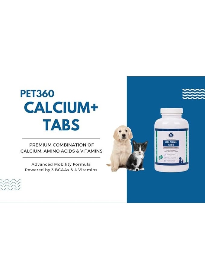 PET360 Calcium+ Tabs, Advanced Mobility Formula Supporting Bone, Muscle & Nerve for Dogs & Cats 120 Chewable Tablets From Varmacy - Image 2