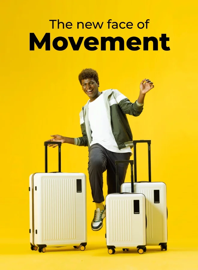 Mokobara The Transit Luggage Set Of 3 - Polycarbonate Material | Still Loading Brownray, White