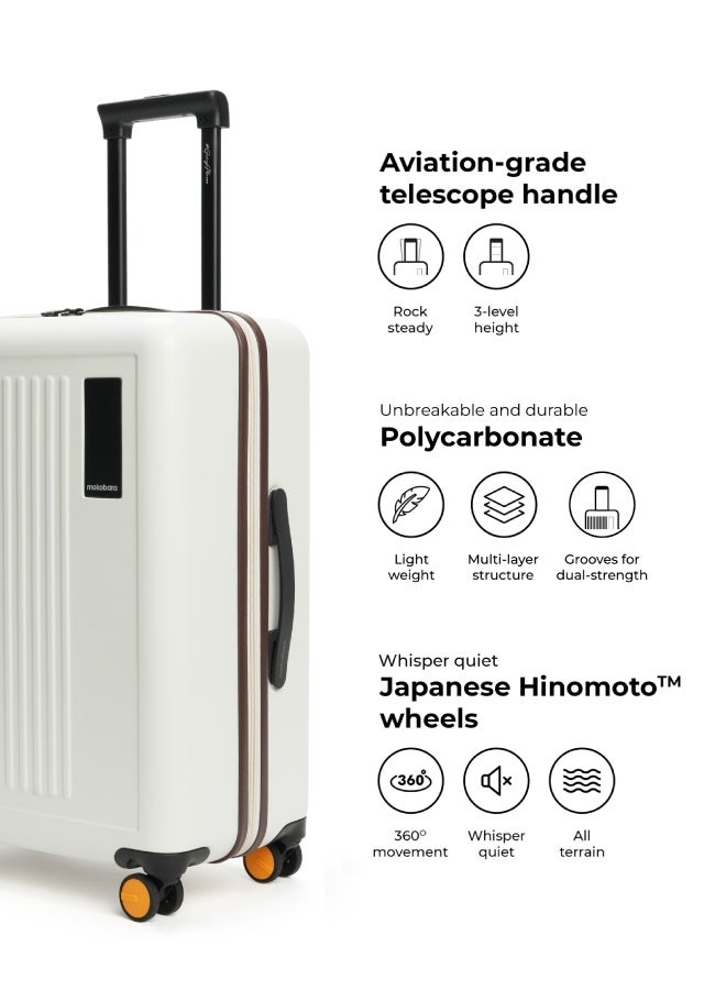 Mokobara The Transit Luggage Set Of 3 - Polycarbonate Material | Still Loading Brownray, White - Image 4