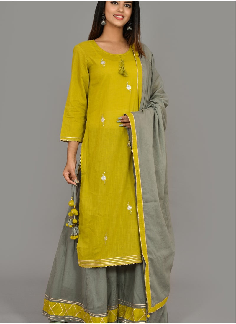 Elegant Green & Grey Embroidered Kurta Sharara Set with Dupatta - pzsku/ZA0053638C30A06B8B0B1Z/45/_/1740556868/7f62ea6c-ca39-4614-8d5d-96e396292740