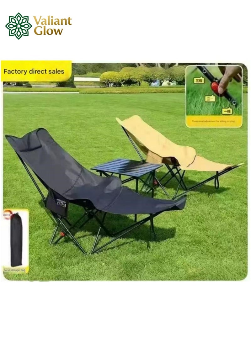 Valiant Glow Outdoor portable camping chair | reclining chair | three-position adjustable angle | lightweight folding camping chair, 200 kg load capacity, high-back padded beach chair with armrests and portable carrying case, suitable for camping, traveling, hiking and beach activities. - Image 4