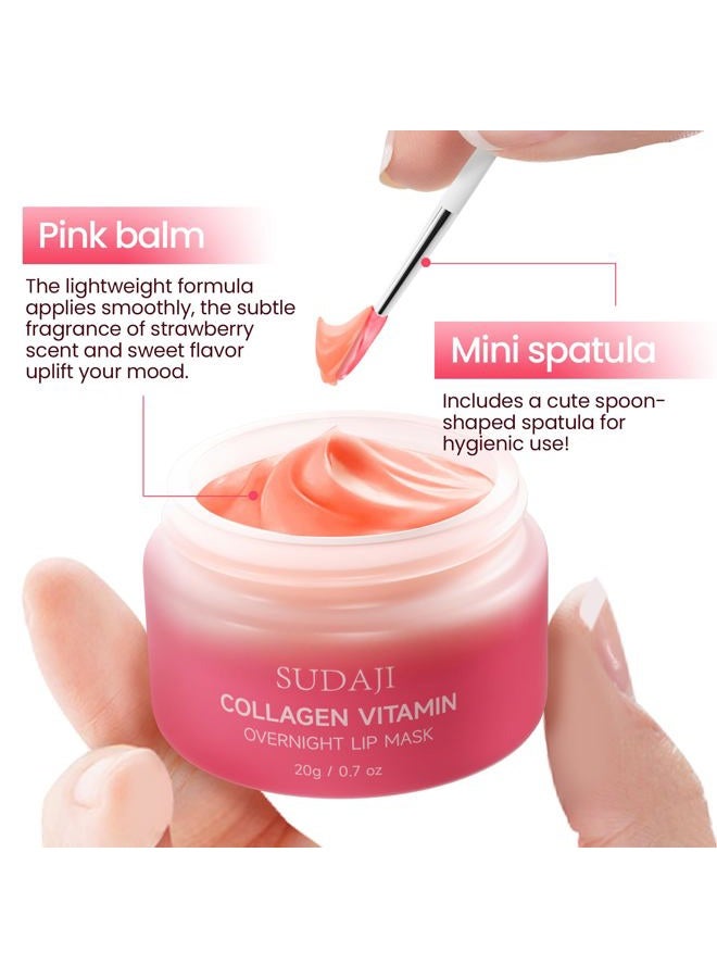 SUDAJI Collagen Lip Mask, Hydrating Lip Balm, Overnight Moisture Lip Butter with Hyaluronic Acid & Aloe Vera, Sleeping Nourishing Lip Butter Balm - Image 5