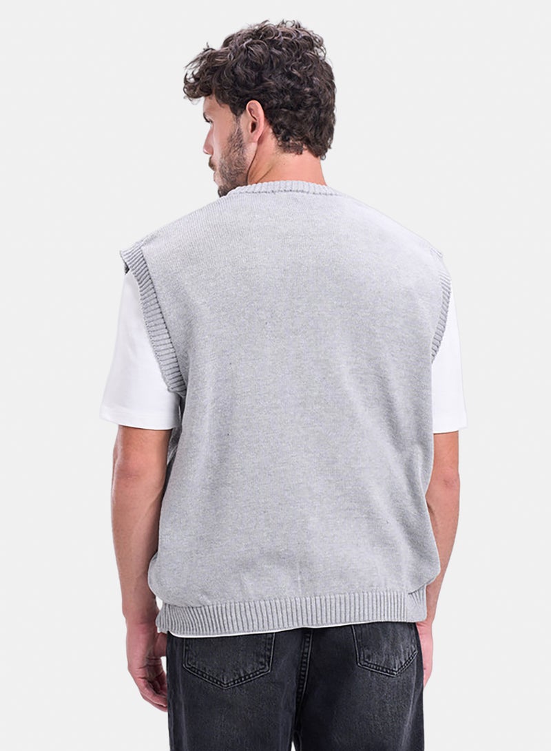 bowline Grey Round Knitwear Vest - Image 2