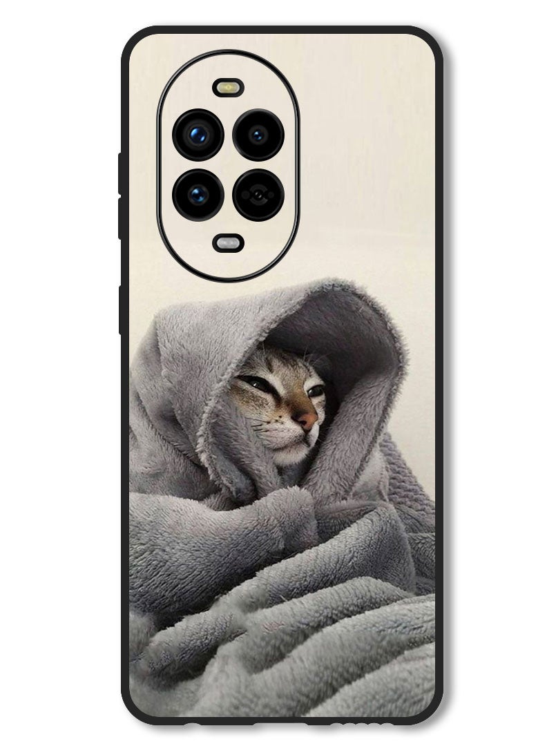 Theodor Case Compatible with Huawei Nova 13 Pro Protection Shockproof Bumper Cover Cat in Blanket - Image 1