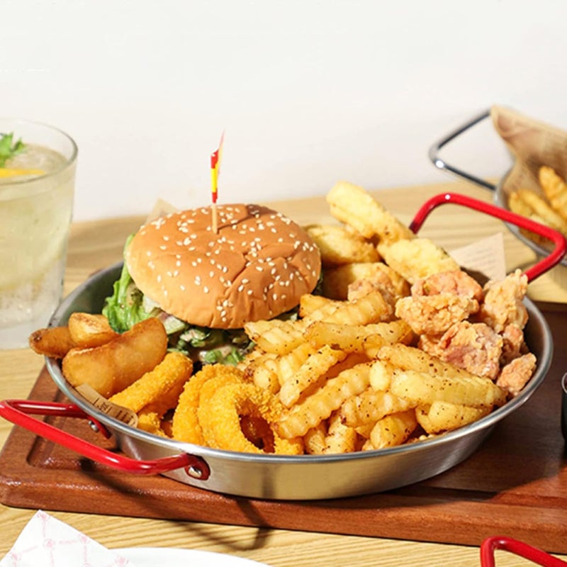 Lyellfe طقم من 2 مقلاة بايلا من الفولاذ المقاوم للصدأ، مقلاة بايلا بقطر 12-1/2 بوصة مع مقHandles مزدوجة، مقالي غير لاصقة للتخييم والتجمع، آمنة للاستخدام في الفرن والحث، 32 سم - Image 5