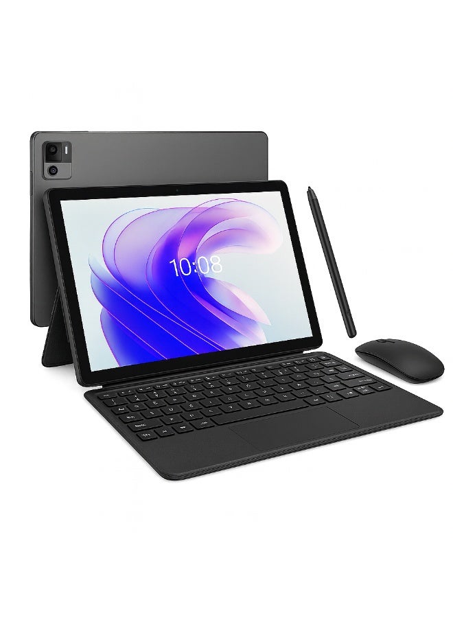 Oteeto TAB16 Android 14 Tablet| 10.1-Inch HD IPS Display | 8GB RAM + 512GB Storage | 6000mAh Battery | Dual Camera | 5G Wi-Fi + SIM Support | Type-C Fast Charging | With FREE Keyboard, Mouse, Touch Pen, Case And Screen Protector - Grey - Image 1