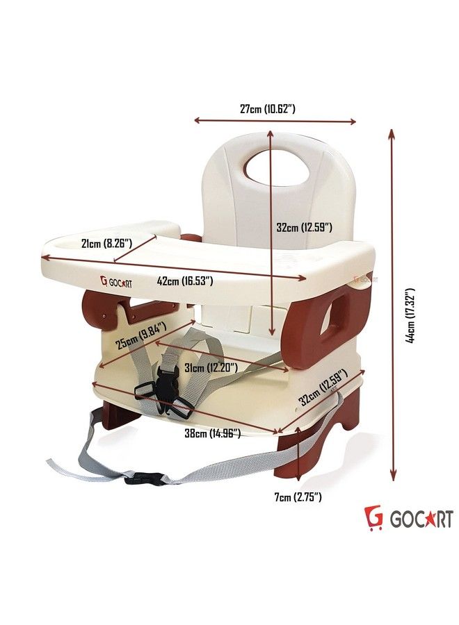 GOCART WITH G LOGO Baby Feeding High Chair With Removal Tray Booster Seat (Brown) - Image 3