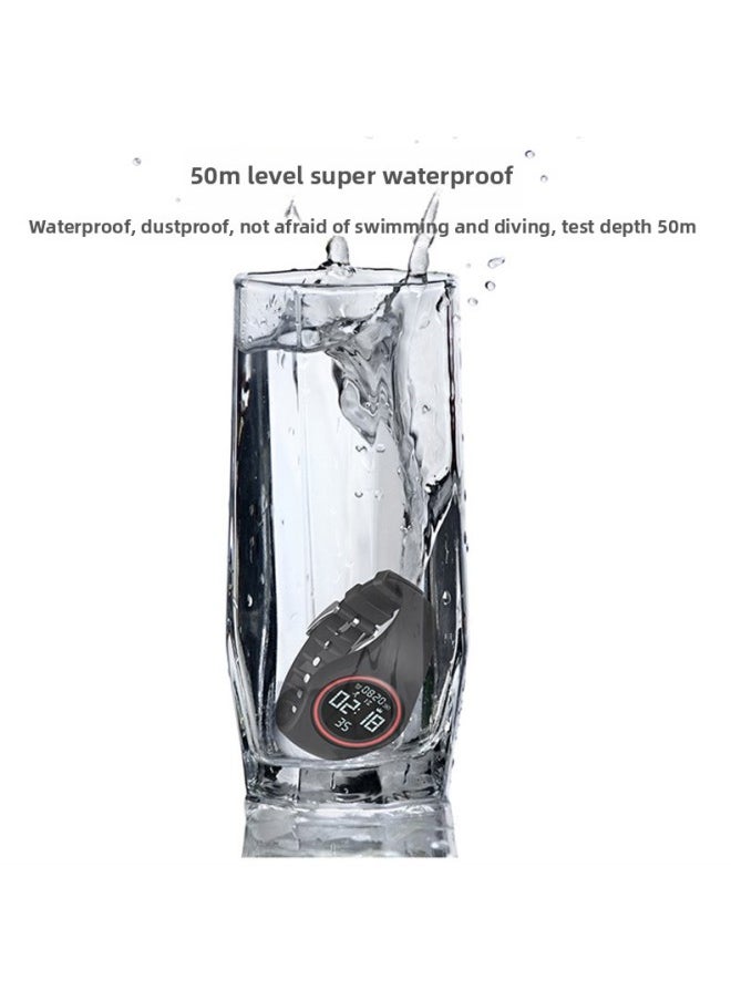 Generic Sports Pedometer Female Students Korean Simple Trend Ulzzang High School Students Watch Men's Children's Waterproof Electronic Watch-Color:Flowers And Plants Black  - Image 5