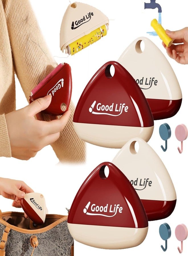 cholobaco Portable Lint Roller Reusable，Good Life Lint Roller，Washable Lint Roller Pet Hair Remover, Sticky Triangular Lint Remover for Clothes, Furniture, Dog & Cat Hair (4Pcs) - Image 1