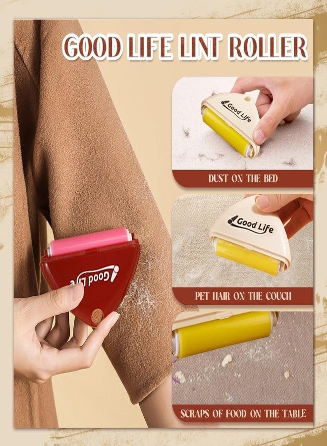 cholobaco Portable Lint Roller Reusable，Good Life Lint Roller，Washable Lint Roller Pet Hair Remover, Sticky Triangular Lint Remover for Clothes, Furniture, Dog & Cat Hair (4Pcs) - Image 2