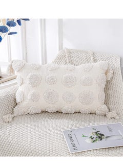 Pillow Covers of White Tufted Throw, with Tassel 12x20 inch, Soft Cream Chenille Decorative Lumbar Cushion Case Pillowcase for Couch Sofa Bedroom Living Room Farmhouse - pzsku/ZA00589E8607722659549Z/45/_/1721845409/d3614136-ddd1-4283-a234-996f31604a1c