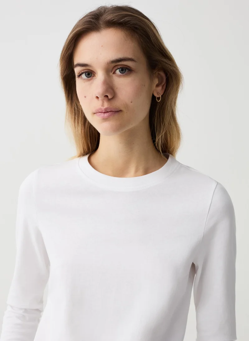 Ovs Cotton T-shirt with long sleeves